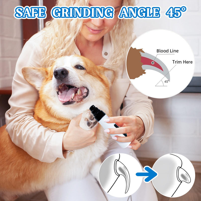 2-Speed Silent Groom Pro Nail Grinder, Rechargeable Quiet Dog Nail Trimmer, Gentle Electric Pet Nail Grinder Tool for Medium Small Dogs & Cats - PawsPlanet Australia