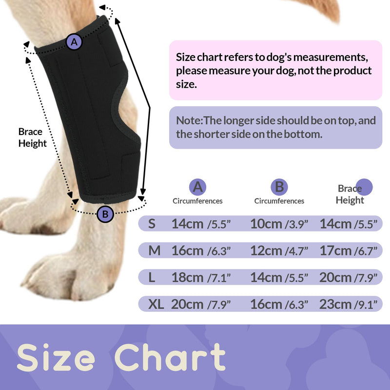 PUMYPOREITY 2Pcs Dog Rear Leg Hock Brace, Dog Hock Joint Brace for Sprains, Front/Hind Leg Support for Arthritis, Stability after Injury, Hock(Ankle) Support HockWrap Sleeve(Black, M) Black