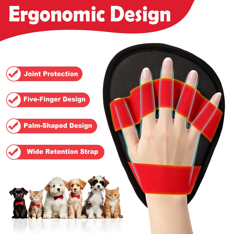 Pet Hair Removal Glove-The Ultimate Hair Removal Tool with 5-Finger Design Electrostatic Magic Brush,Wide Anti-Slip Strap,Fatigue-Resistant and Reusable for Pet Hair on Clothing,Sofas and Carpets - PawsPlanet Australia