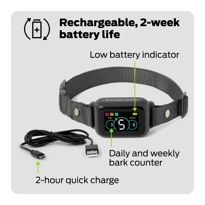 Dog Bark Collar- Waterproof - Rechargeable Digital Bark Collar Anti Barking Collar with 5 Adjustable Sensitivity Levels Dogs - PawsPlanet Australia
