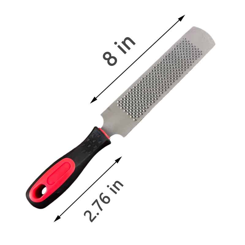 T12 Carbon Steel Horse Hoof Rasp - 8", 14" Professional Farrier Tool with Non-Slip Rubber Handle for Horse/Goat/Cow/Donkey/Animal Hooves (8 inch) 8 inch