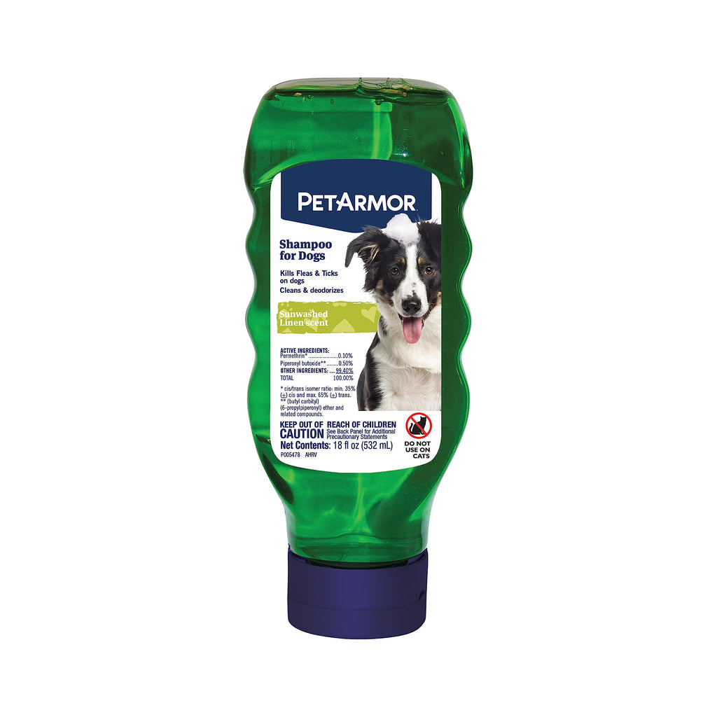 PetArmor Flea & Tick Protection Shampoo for Dogs, Sunwashed Linen Scent, 18 oz