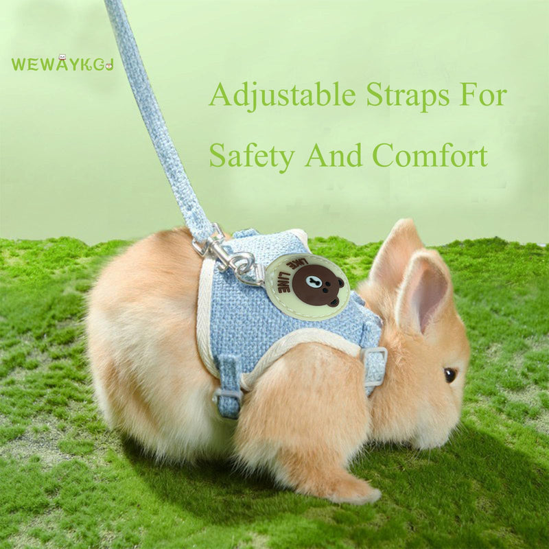 Rabbit Harness and Leash Set 2 Pieces Adjustable Bunny Harness Leash Ferret Harness Guinea Pig Harness Ferret Leash for Small Pets Walking Outdoor (Pink, Small) Pink - PawsPlanet Australia