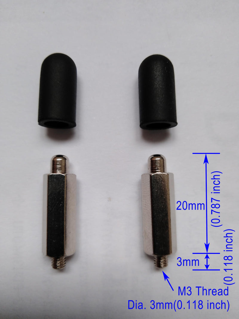 Replacement Extra Long Contact Point w/Conductive Silicone Rubber Cap Tip for Dog Training Shock Collar/E Electric Electronic Remote Bark Collar, Prong/Probe for Long Fur Small Medium Large Dog Male_Long