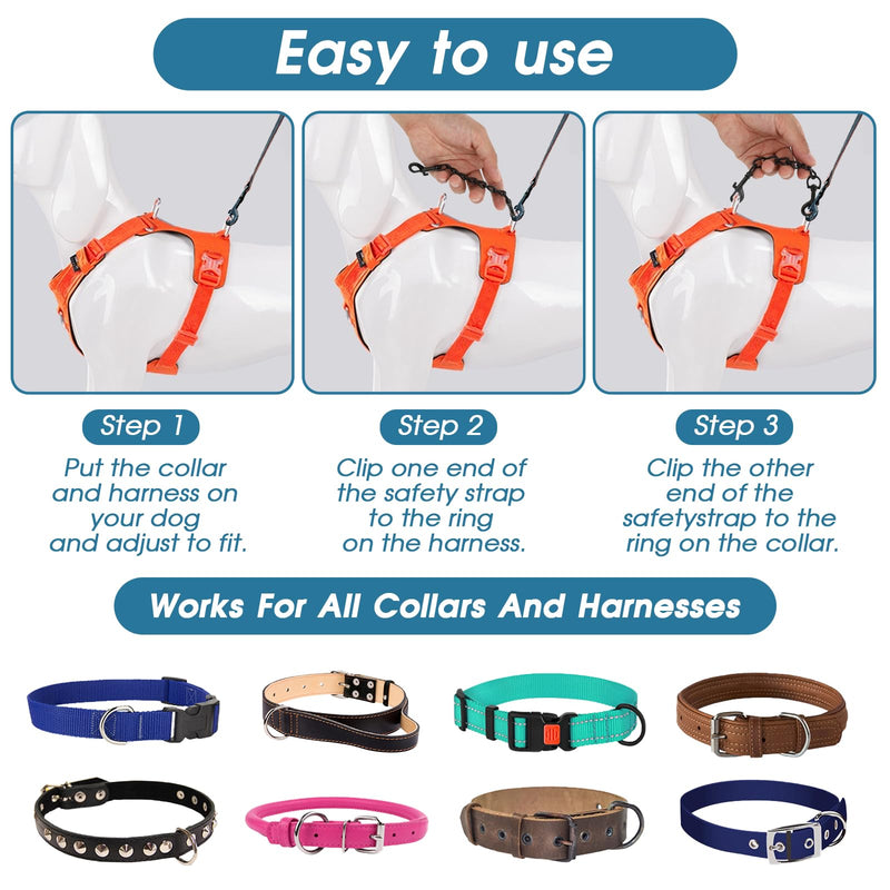 2 PCS Dog Collar Safety Clip Prong Collar Safety Clip Dog Harness Collar Connector 7.1inch Black Metal Double Ended Backup Dog Collar Clip for Dog Harness Chain Dog Necklaces Dog Strap - PawsPlanet Australia