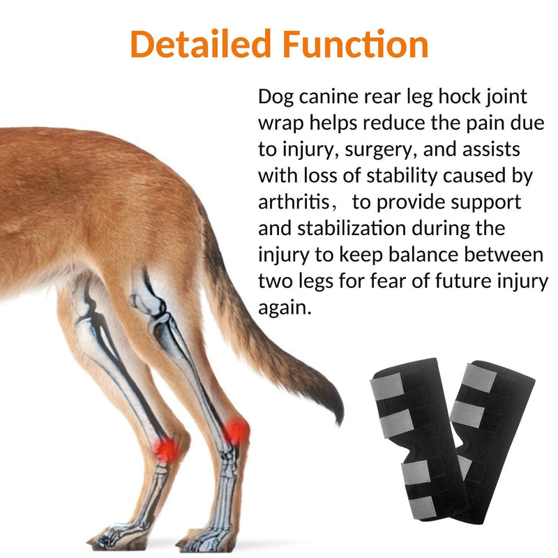 Oumefar Braces Back Legs Dog Support Compression Paw Protective Wraps Joint Sleeves Dog Hock to Help Dogs Recover(M) M