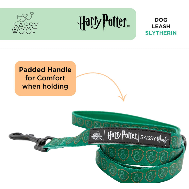 Sassy Woof Harry Potter™ Slytherin Dog Leash 60-Inch with Neoprene Padded Handle - Comfortable, Durable, and Stylish for Small to Large Dogs - PawsPlanet Australia