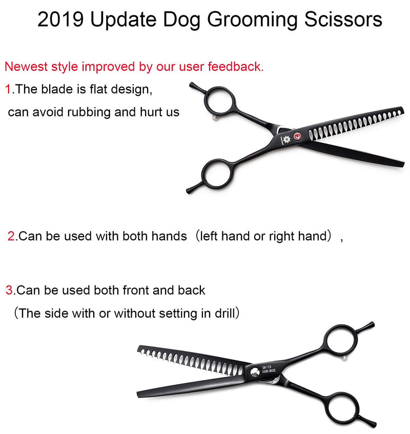 Dream Reach Professional 7.0'' Curved Chunker Scissors for Dogs and Cats Chunker Shear - PawsPlanet Australia