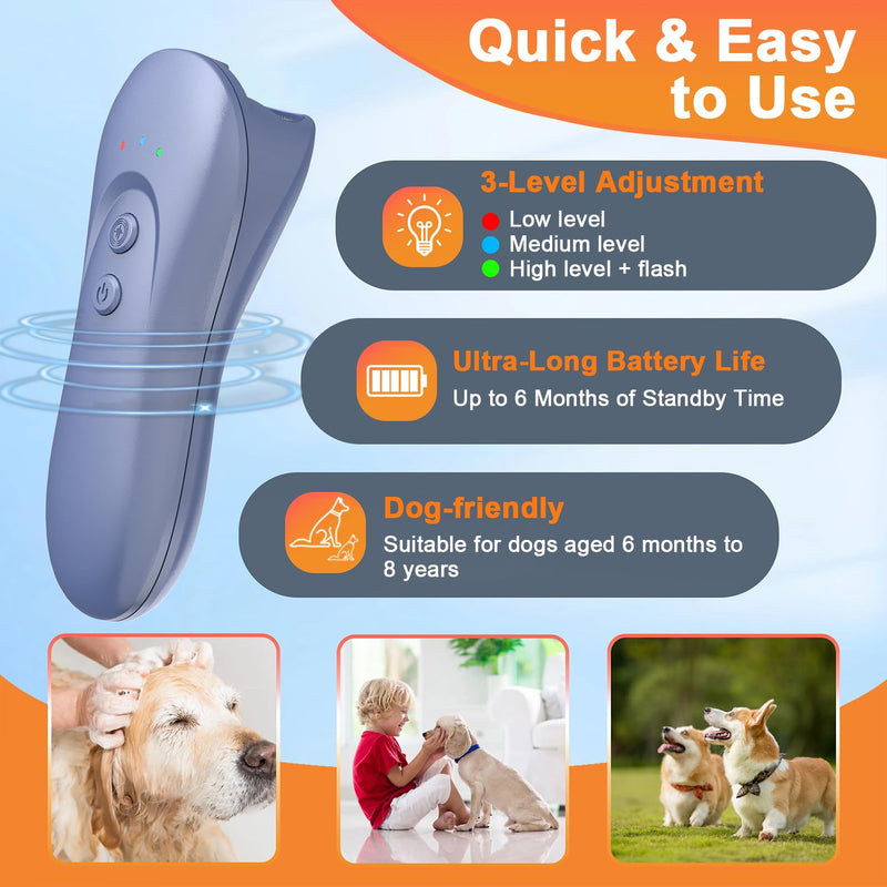Dog Bark Deterrent Device,Anti-Barking Device,Up to 15Ft Long Range & Rechargeable Bark Control,Stop Barking Dog Devices,Safe for Dogs Training,Indoor & Outdoor（Purple） Purple