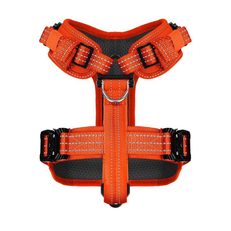 ICEFANG Dog Strap Harness with All-Metal Hardware,for Small Sized Dog,K9 Vest,Y-Shape Soft Padding,Adjustable Pet Harness,No-Pull Front Leash Clip (Small (Pack of 1), Orange) Small (Pack of 1)