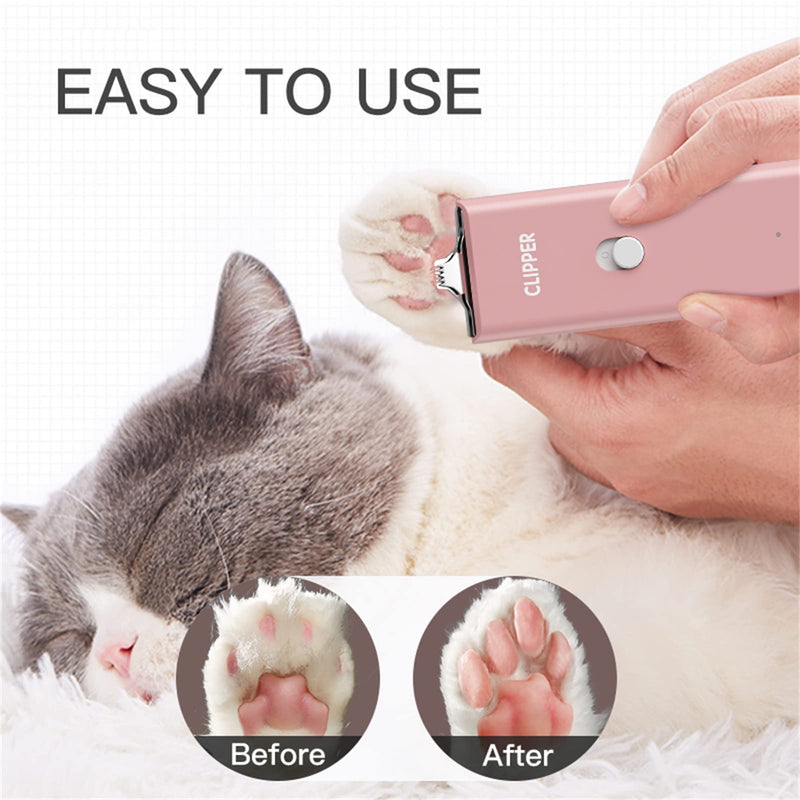 2-in-1 Professional Dog Grooming Kit - Low Noise, Waterproof, USB Rechargeable, and Safe Ceramic Blade - Gift for Dogs and Cats (Pink) Map005-pink - PawsPlanet Australia