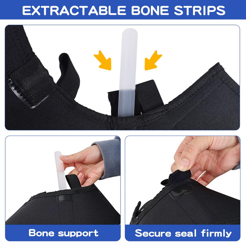 Cone Collar for Dogs, Collar Dog Leak Protection, Large, Black Dog Collar, Leak Protection with Fastening, Protective Collar for Dogs After Surgery Recovery, Adjustable and Foldable