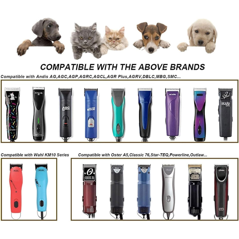 10W Wide Blades for Dog Grooming Blades Compatible with Andis Dog Clippers Blades,Dog Clipper Blades Compatible with Oster A5,Wahl km10 Dog Clippers for Horse Dog Cat Animals Black/10W - PawsPlanet Australia