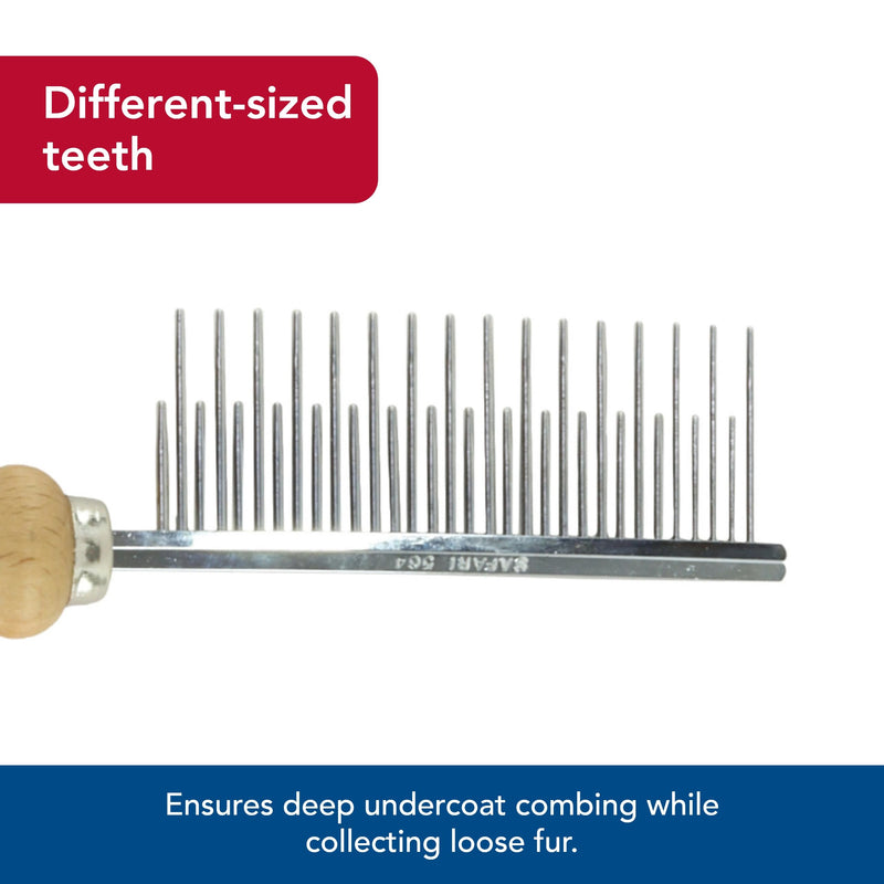 Coastal Pet Safari Dog Shedding Combs - Dog Shedding Brush for Dogs with Short and Long Hair - Different Sized Teeth for Undercoat Rake - 7" x 1.5" (Pack of 2) 7" x 1.5" (Pack of 2) - PawsPlanet Australia