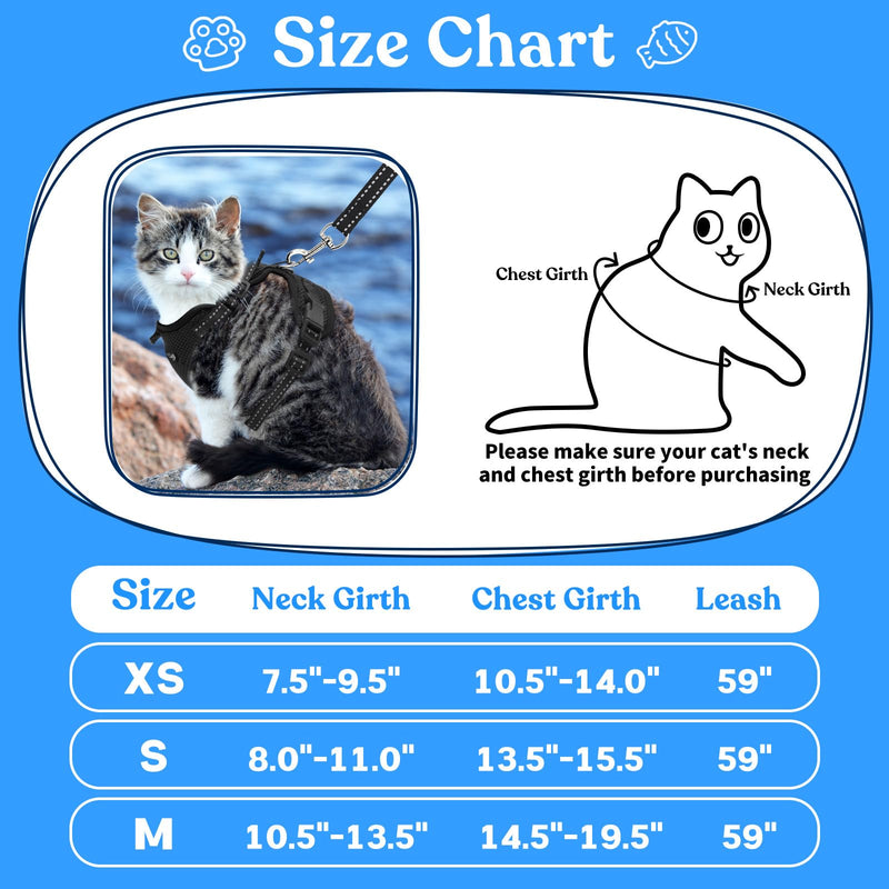 Supet Cat Harness and Leash for Walking Escape Proof, Adjustable Harness for Cats, Easy Control Small Cat Harness for Medium Large Kitten Purple M Medium (Chest: 15.0" - 20.0")