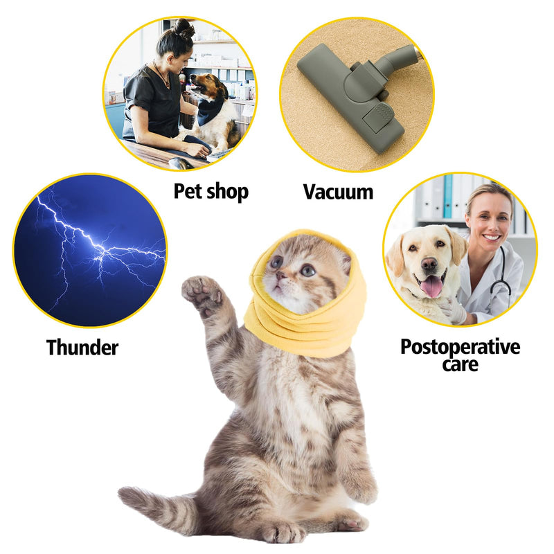 1Pc Soft Elastic Dogs Ear Wraps Comfortable Pet Ear Muffs Headwear Hoodie Dog Warm Neck Ears Covers Warm Keeping Dog Snood Ear Hematoma (Yellow)