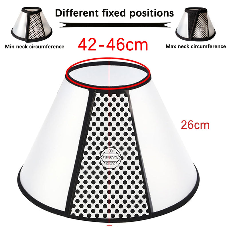 SUQ Pet Cone Recovery, Cone Adjustable Elizabeth Protective Collar, Anti-Bite Lick Safety Neck Cover, for after Surgery Wound Healing, Trimming Nails, Neck circumference 42-46cm, About 50 pounds (39-43 cm) neck circumference