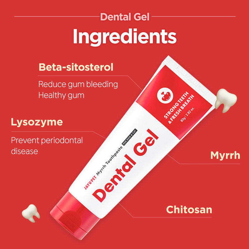 JAYU PET Edge Bristles Tooth Brushing Kit - Dental Gel 1ea + Dental Care Brush 1ea | Teeth Cleaning & Breath Freshener, Removing Plaque and Tartar, Pet Dental Hygiene, Easy Teeth Brushing
