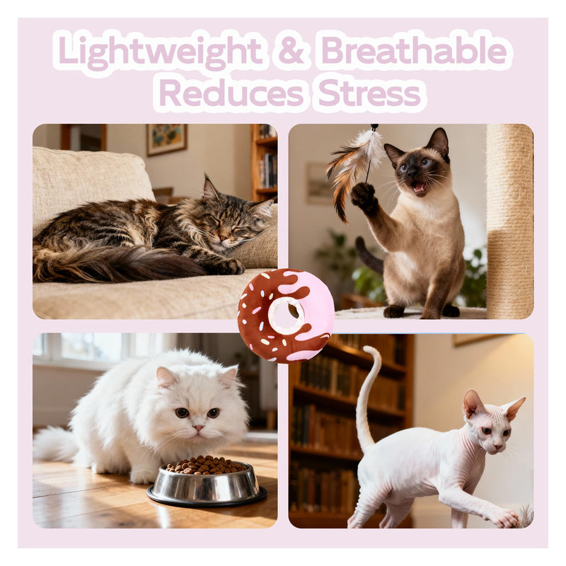 Soft Protective Collar for Cats and Dogs, Elizabeth Collar for Small Dogs, Donut Shaped Collar After Surgery, Comfortable for Wound Healing, Adjustable & Eat Friendly, Cat Collar, Size S
