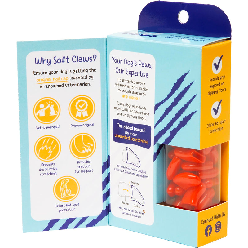 Soft Claws Canine Dog and Cat Nail Caps Take Home Kit, Medium, Red - PawsPlanet Australia