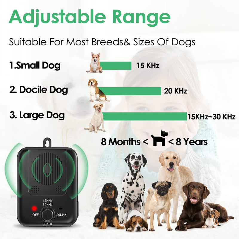 Ultrasonic Anti Barking Device for Dogs, 55ft Dog Barking Control Device with Dual Frequencies 3 Modes, Safe Anti Barking Device for Dogs Indoor Outdoor Humane Bark Control Device