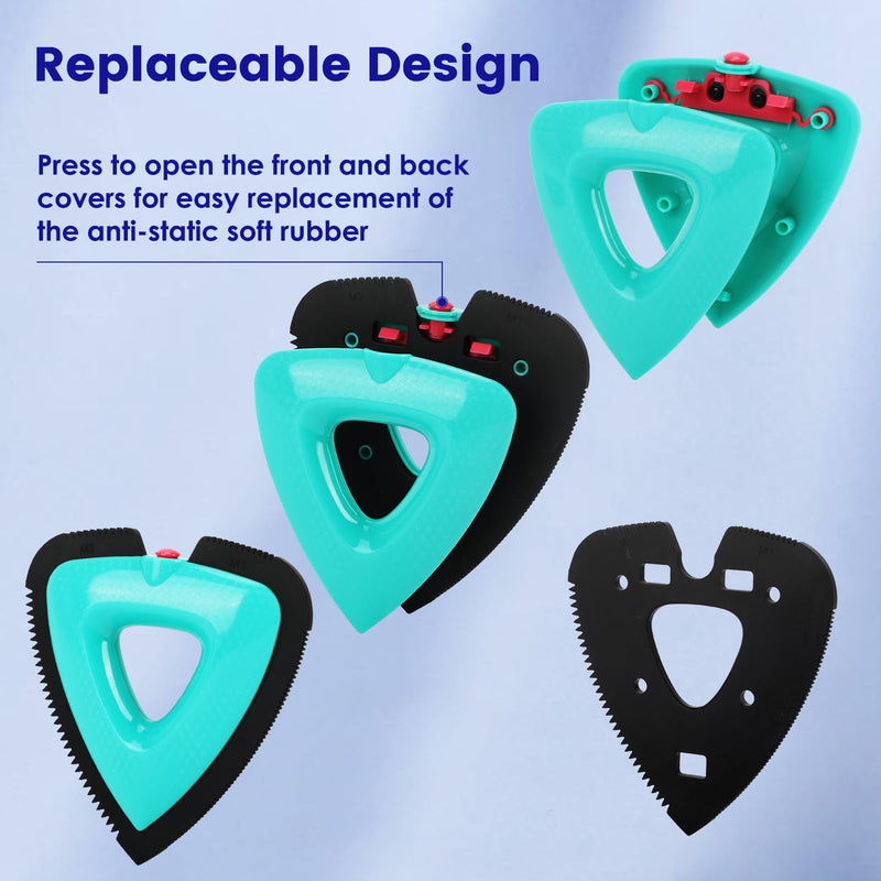 Mini Pet Hair Remover, Cleaning Brush for Car Detailing, Auto Interior, Furniture, Sofas and Carpets, Handheld Triangle Carpet Dog Hair Remover - Reusable Plush and Fur Cleaning Supplies Green - PawsPlanet Australia