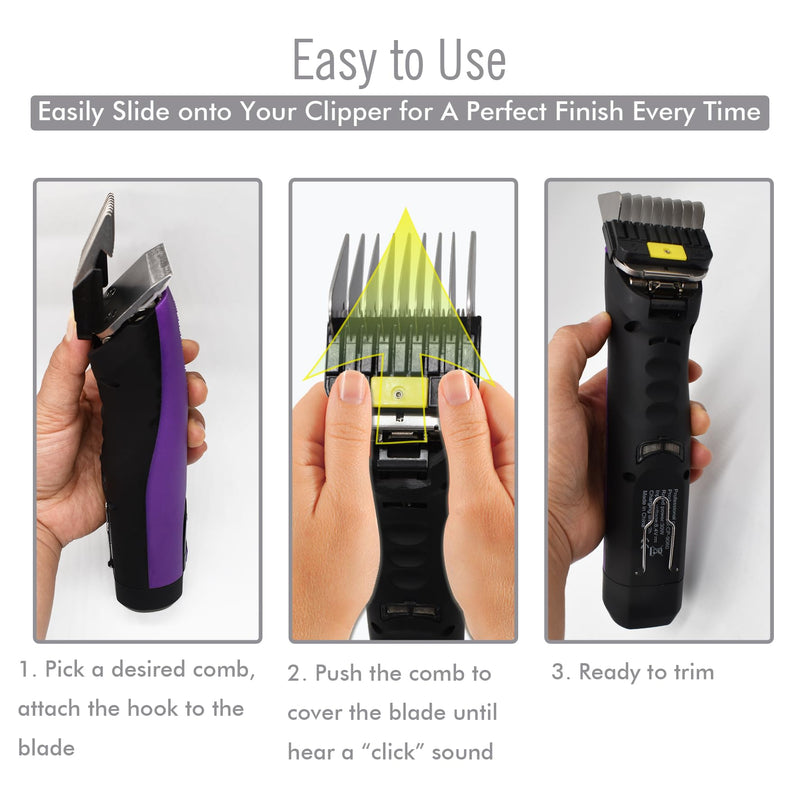 Professional A5-Style Animal Clipper Stainless Steel Color-Coded Snap-on Attachment Guard Guide Comb, 1/8"-1" Compatible with Wahl KM Series Oster A5 Andis Detachable Blade Pet Dog Groomers (#5-5/8") #5-5/8" - PawsPlanet Australia