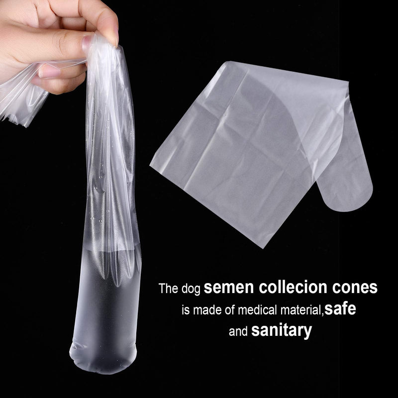 Nuanchu 100 Pieces Canine Semen Collection Cones Disposable Semen Collection Bag for Dogs Canine Artificial Insemination Cones Collection Bags for Pets Dogs Breeding Tools