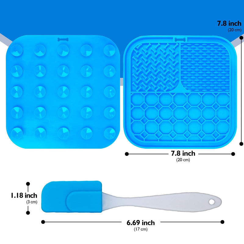 2 PCS Lick Mat for Dogs, Slow Feeder Licking Mat, Anxiety Relief Lick Pad with Suction Cups for Peanut Butter Food Treats Yogurt, Pets Bathing Grooming Training Calming Dog Bowl Mat Large 2PCS Blue+Orange - PawsPlanet Australia