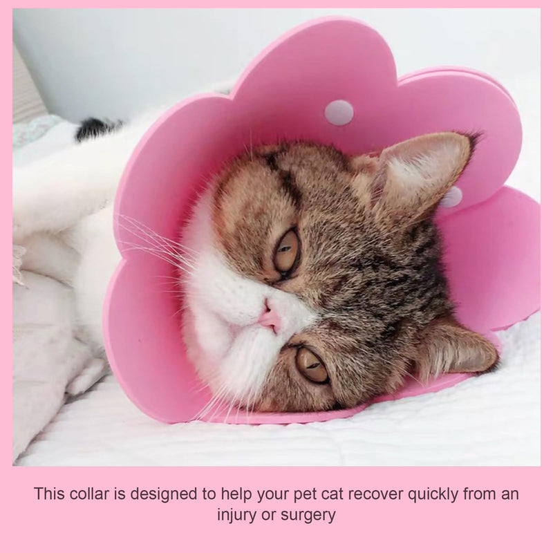 STOBAZA 3-Piece Pet Protective Collar for Cats, Made of EVA with Sunflower Shape, Lightweight Neck Protection Against Scratches and Postoperative Licking Protection for Cats After Surgery