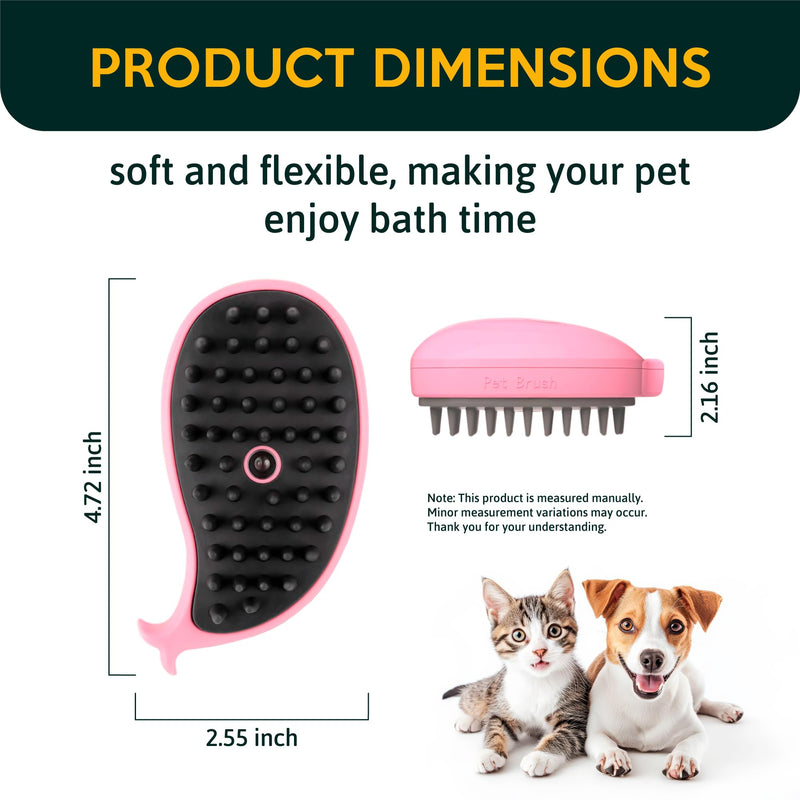 Cat Steam Brush for Shedding Pets 3 in 1 Function, Spritz Defur Comb for Kittens, Steamy Hair Rake for Long-Haired Dogs, Steamer Brush for Massage, Grooming and Removing Loose Hair PINK - PawsPlanet Australia