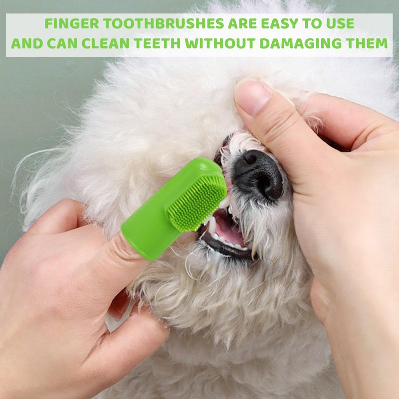 Pack of 3 Dog Toothbrushes, Removes Plaque and Bad Breath Dog Dental Care Set, Dog Toothpaste, for Small Dogs, Suitable for Refreshing Breath and Cleaning Dog Teeth