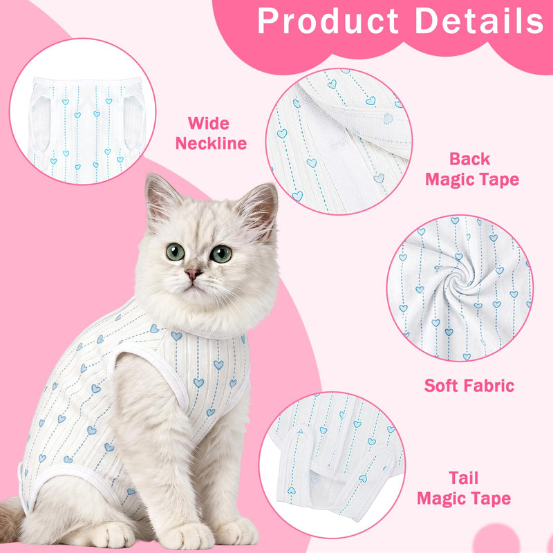 2 PCS Coppthinktu Cat Recovery Suit Female, Cat Onesie for Cats After Surgery, Breathable Cat Surgery Spay Recovery Suit for Abdominal Wounds Skin Issues, Soft Kitten Surgical Body Suit for Anti Licki