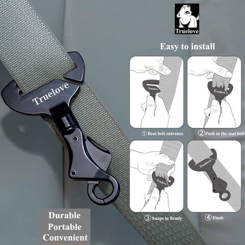 Turelove Upgraded Dog Seat Belt Lock - Universal Dog Harness Lock, Aviation Aluminum, Sturdy & Durable, Portable Vehicle Seatbelt for Pet Car Travel, Purple - PawsPlanet Australia