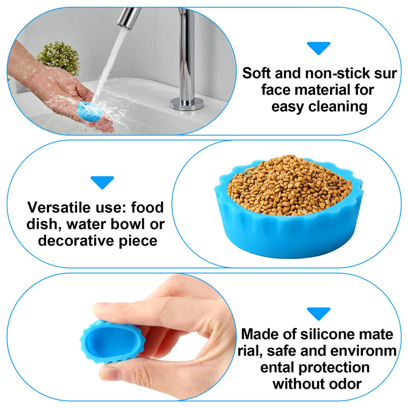 6 Pcs Crested Gecko Food and Water Bowl with 1 Spoon, Reptile Feeding Cups for Lizards, Isopods & Small Pets, Easy-Clean Silicone Set - PawsPlanet Australia