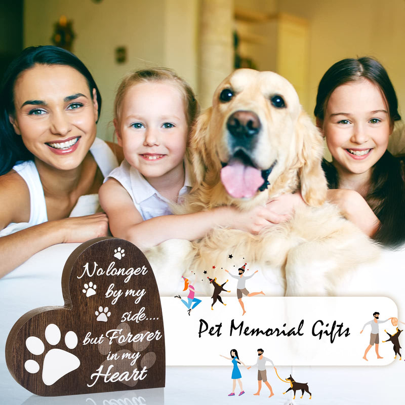 Pet Memorial Gifts, Heart Shaped Dog Memorial Gifts Sympathy Pet Memorial Gifts Dog or Cat Remembrance Gifts with Sympathy Pet Tribute Keepsake Beautiful Bereavement Gift (Dark Brown) Dark Brown