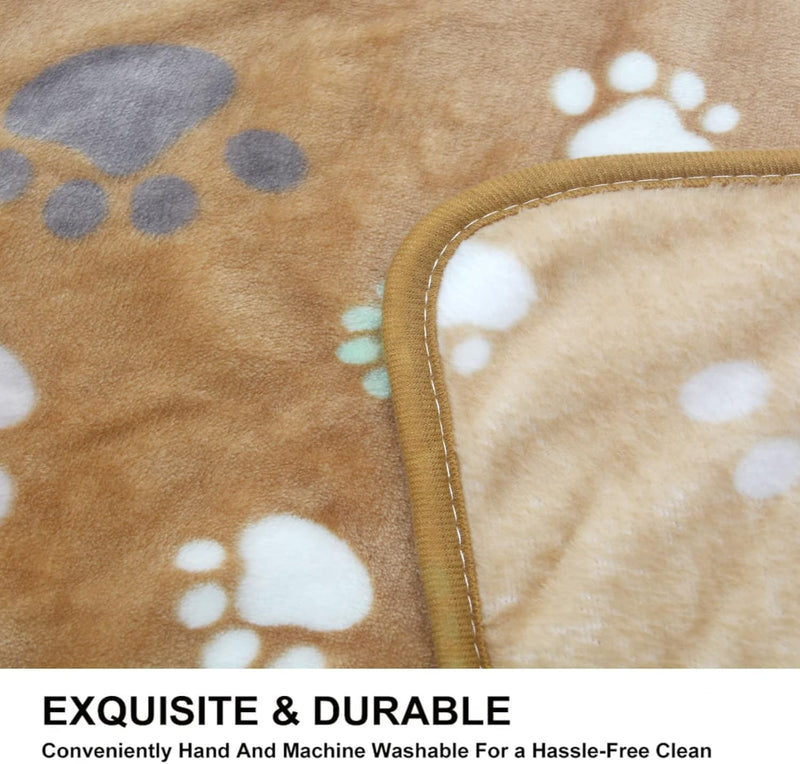 SORKUT 1 Pack 6 Dog Blankets Cat Soft Fluffy Fleece Pet Blanket Puppy Blanket Warm Paw Print Design Puppy Kitten Doggy,Medium (29"x20") 6 Pack Big Paw Series Medium(29"x20") - PawsPlanet Australia