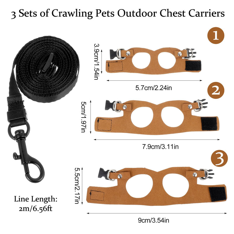 3 Pack Bearded Dragon Harness and Leash Set, Adjustable Lizard Leash Soft Small Animal Traction Rope, Vest Accessories for Squirrel Rat, Gecko, Bearded Dragon Harness - PawsPlanet Australia