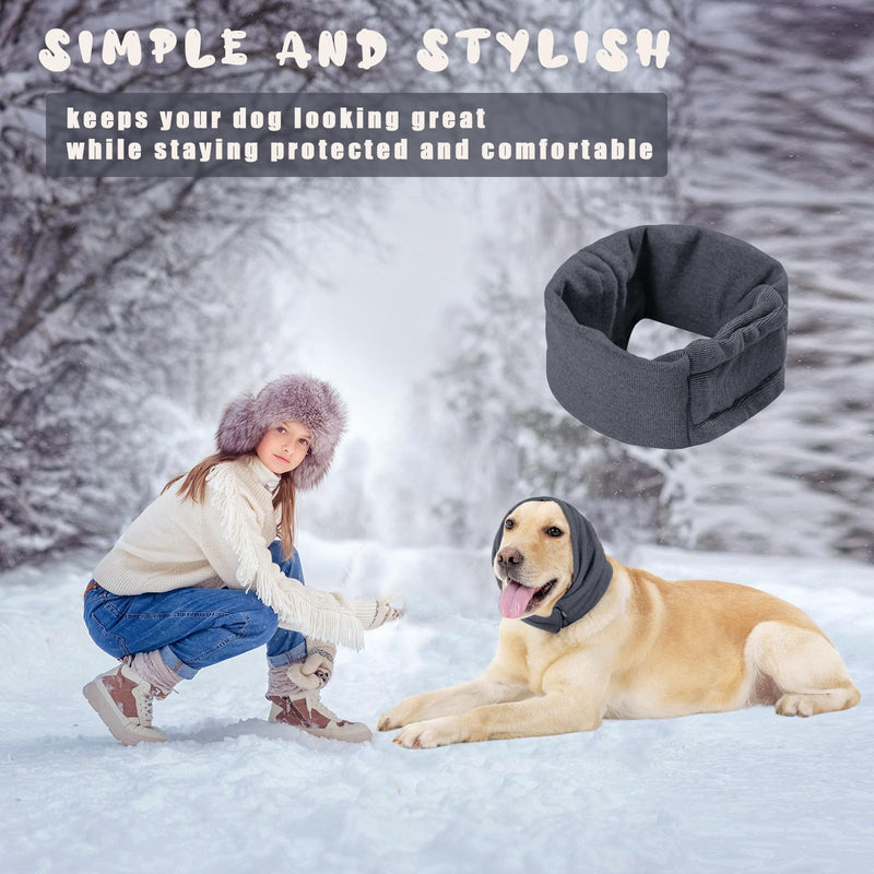 Dog Snood Ear Protectors Comfort Pet Ear Muffs Noise Protection Calming Hood Dog Neck and Ears Warmer Ear Covers for Anxiety Relief and Calming (Gray, S) Gray