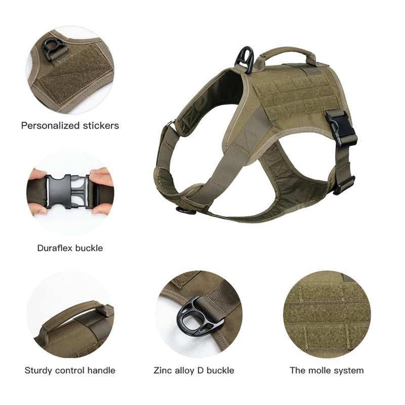 EXCELLENT ELITE SPANKER Tactical Dog Harness Vest with Handle Military Dog Harness Adjustable Training Harness No Pull Dog Harness for Small Medium Large Dogs(Ranger Green-M) M (Chest:27.5''-35.4'') Ranger Green - PawsPlanet Australia
