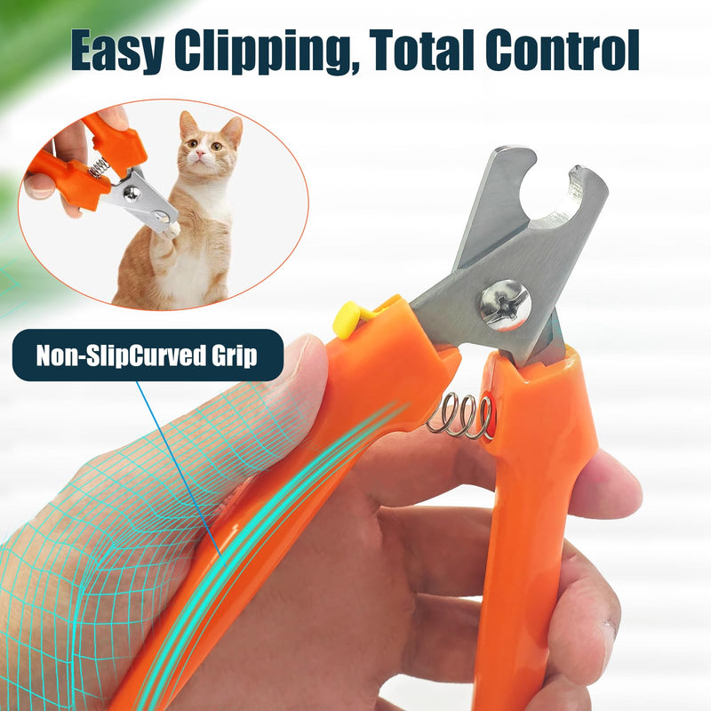 Dog Nail Trimmers 767C - Professional Dog Nail Clippers for Large and Small Dogs, Easy-to-Use Pet Nail Trimmers for Safe and Precise Grooming, Durable Claw Clippers for Paws Care Orange - PawsPlanet Australia
