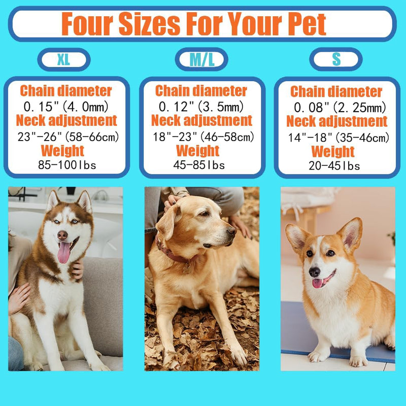 Dog Training Collar, Adjustable Dog Pinch Collar with Quick Release Buckle, No Pull Collar for Small Medium Large Dogs, Extra Link and Caps (XL (Neck: 23"-27'' 4.0mm)) XL (Neck: 23"-27'' 4.0mm) - PawsPlanet Australia