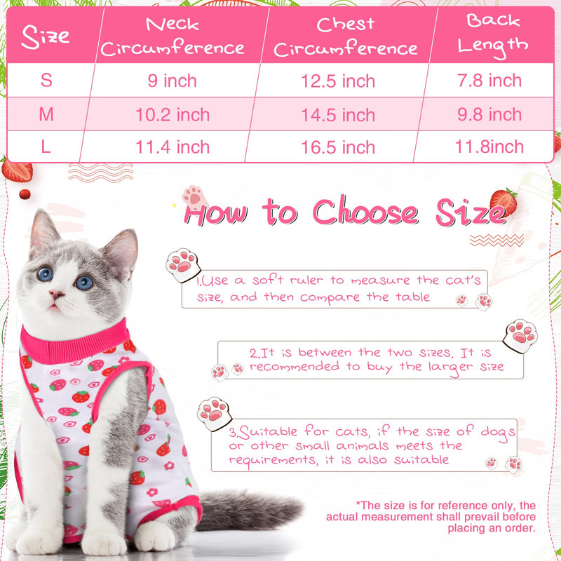 3 Pieces Cat Recovery Suit Kitten Recovery Suit E-Collar Alternative for Cats and Dogs Abdominal Skin Anti Licking Pajama Suit (Fruit Pattern,Medium) Fruit Pattern Medium - PawsPlanet Australia