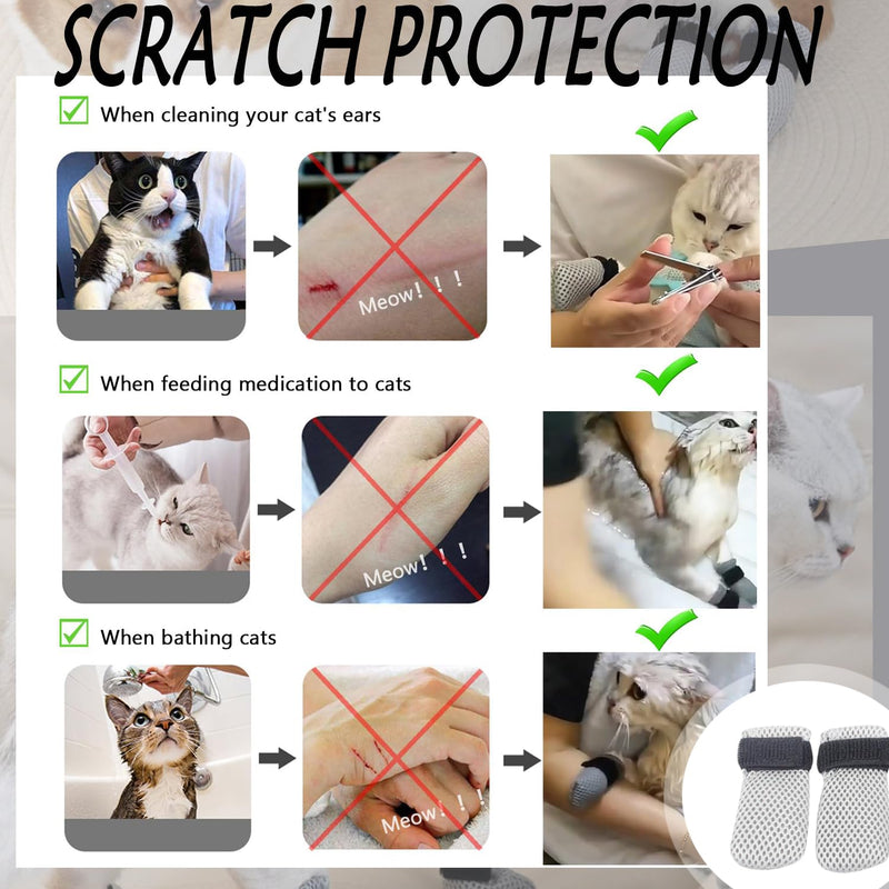 4 Pcs Cat Paw Protector Boots - Adjustable Anti-Scratch Sleeves for Bathing, Grooming & Vet Visits - Soft Breathable Mesh Gloves for Cat Nail Trimming, Nursing & Recovery - PawsPlanet Australia