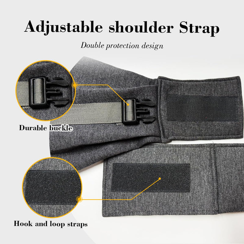 Dog & Cat Carrier Sling, Adjustable Soft Padded Shoulder Puppy Carrier, Hands-Free Dog Carrier Bag with Double Safety Buckles Premium Material for Outdoor Travel (Dark Gray, M) Dark Gray M - Buckle & Adjustable Regular Strap - PawsPlanet Australia