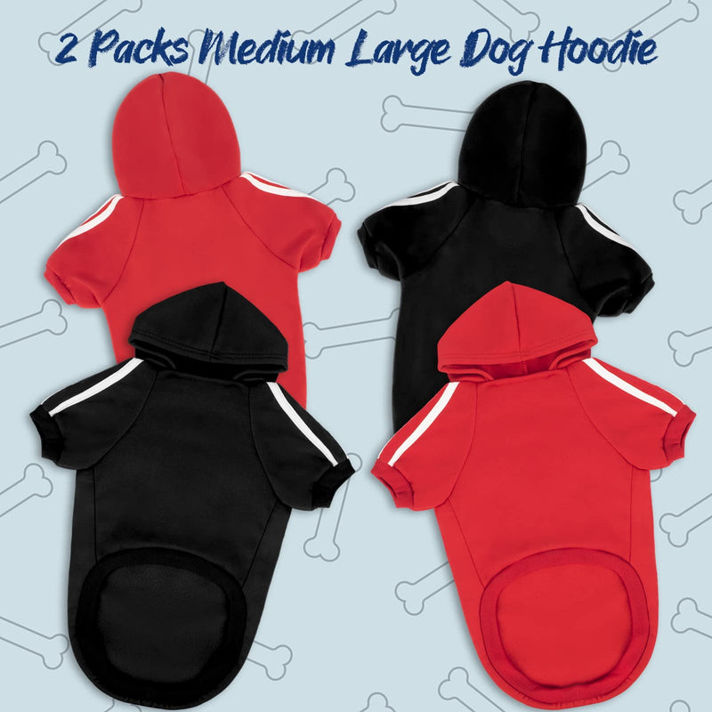 Rypet 2 Packs Basic Dog Hoodie Pet Clothes Sweater with Hat, Casual Sports Hoodie Sweatshirt for Medium Large Dogs 7XL(Chest: 30.7", Back: 24.8") - PawsPlanet Australia
