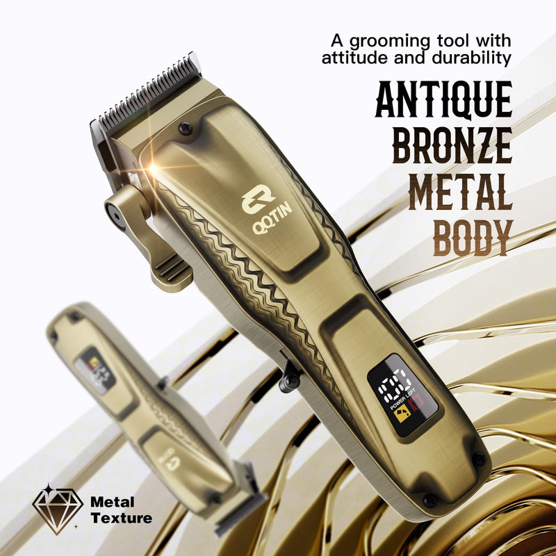 Hair Clippers for Men Professional, Cordless Clippers and Trimmers Set for Hair Cutting, 8500RPM Rechargable Electric Hair Trimmer for Self-Haircut and Family Use (Bronze) Bronze