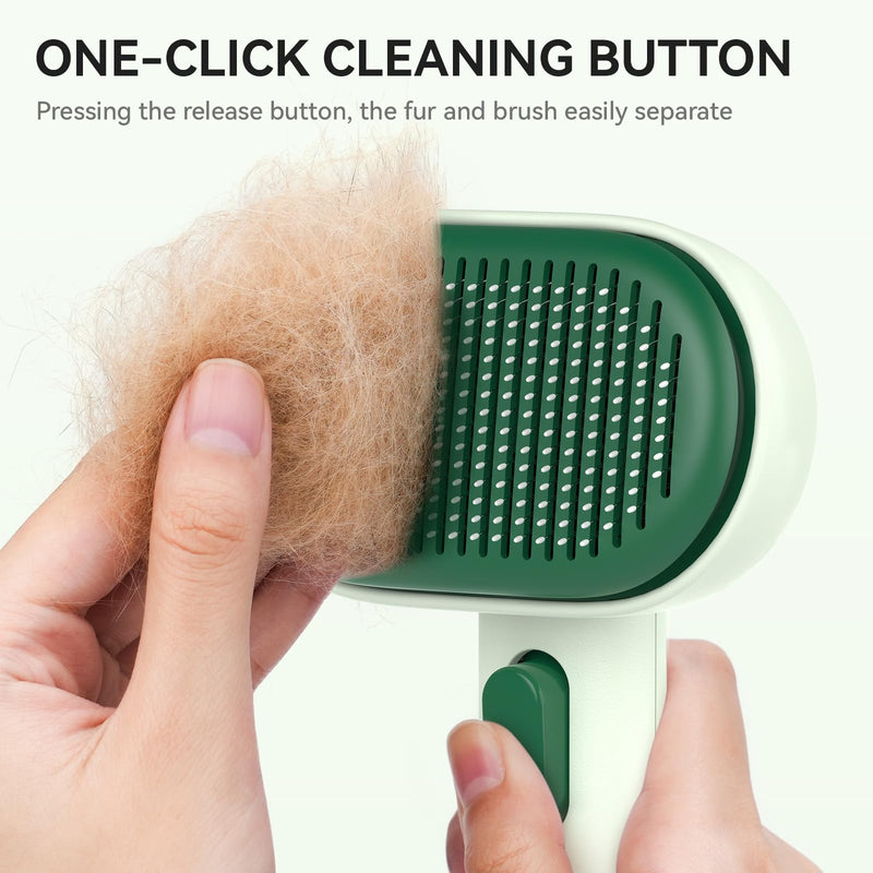 aumuca Cat Brush for Shedding, Cat Brushes for Indoor Cats, Horses Grooming Deshedding Brush for Dog Kitten Horse Massage Removes Loose Fur, Forest Green - PawsPlanet Australia