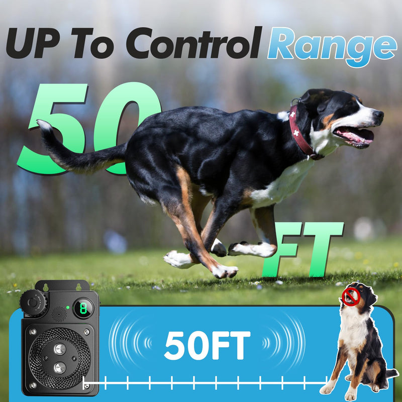 Anti Barking Device for Dogs, Ultrasonic Dog Bark Deterrent Devices, Dog Barking Deterrent Devices,3 Modes Ultrasonic Bark Box, Dog Barking Stopper Long Range 50ft, for Indoor & Outdoor Use Black
