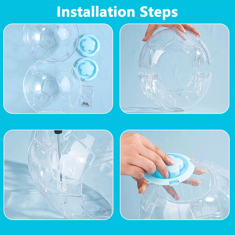 Hamster Ball 5.1 Inch – Durable Dwarf Hamster Running Ball with Football Design, Secure Metal Screws for Small Pets (5.1in) 5.1in - PawsPlanet Australia